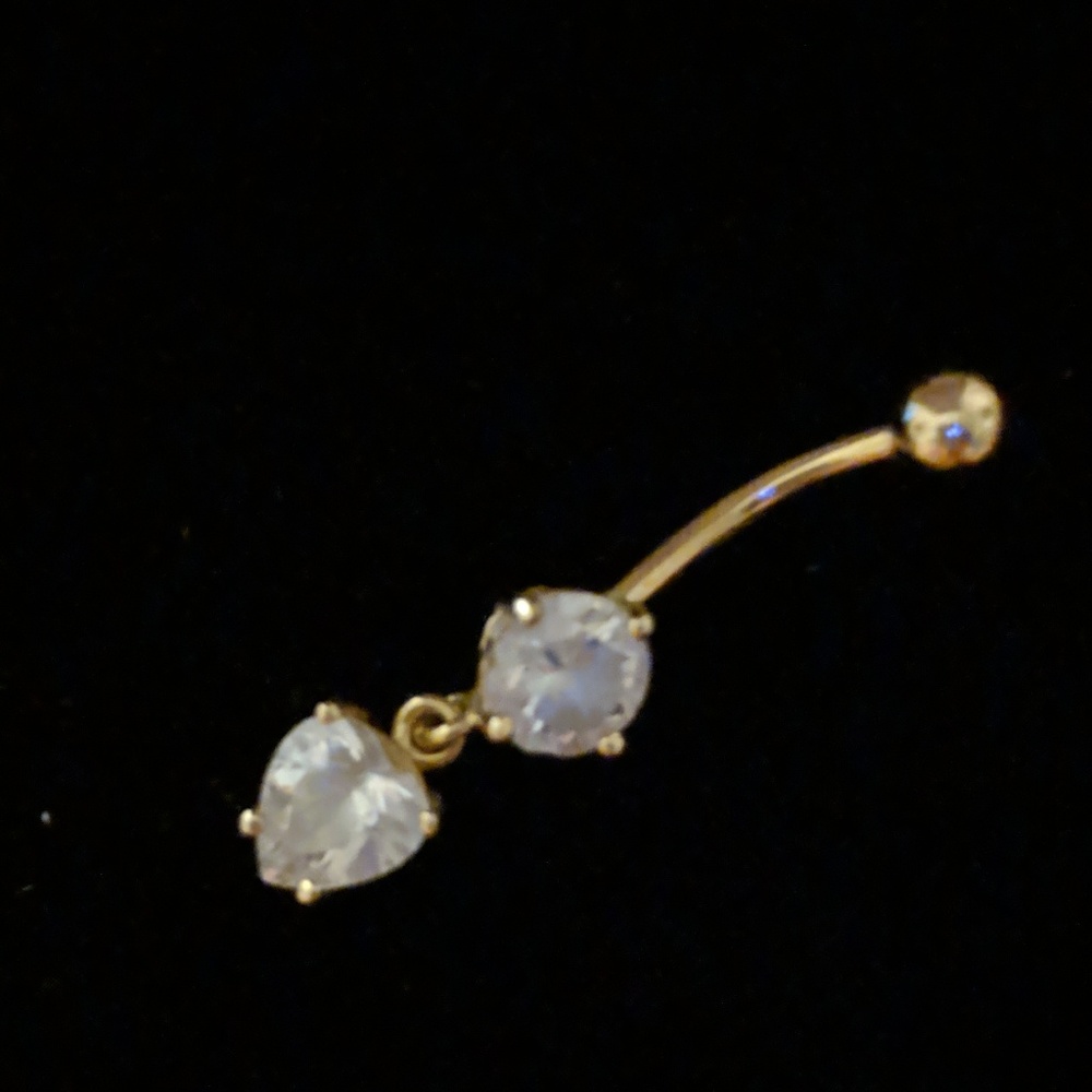14 Kt gold belly button ring